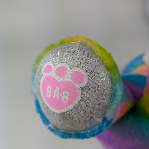 Build A Bear Rainbow Cub Teddy 16" Plush 2019 Retired Glitter Metallic Feet BAB - Picture 5 of 8